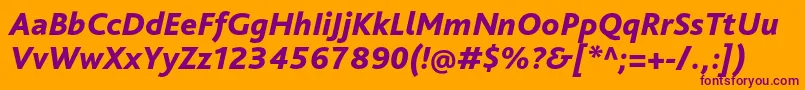 BlissproHeavyitalic Font – Purple Fonts on Orange Background