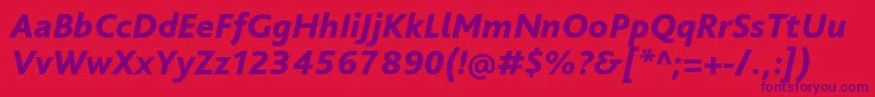 BlissproHeavyitalic Font – Purple Fonts on Red Background