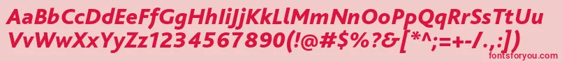 BlissproHeavyitalic Font – Red Fonts on Pink Background