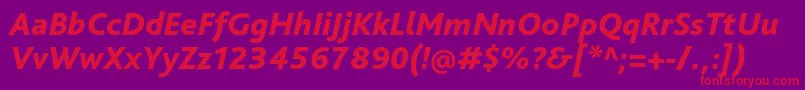 BlissproHeavyitalic Font – Red Fonts on Purple Background