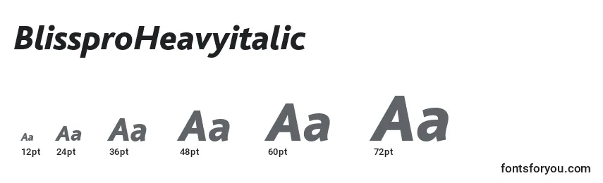 BlissproHeavyitalic Font Sizes