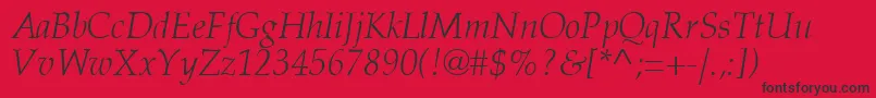 Latinopal3Lightitalicsh Font – Black Fonts on Red Background