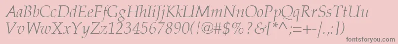 Latinopal3Lightitalicsh Font – Gray Fonts on Pink Background