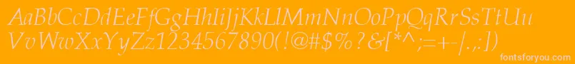 Latinopal3Lightitalicsh-Schriftart – Rosa Schriften auf orangefarbenem Hintergrund
