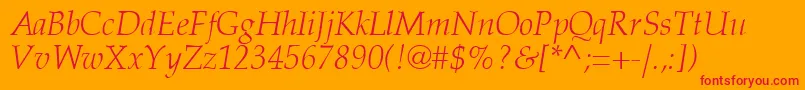 Latinopal3Lightitalicsh Font – Red Fonts on Orange Background