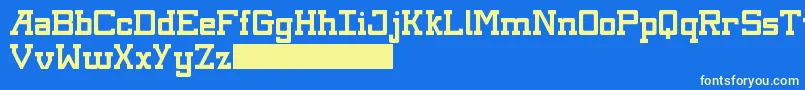 Kingsbury-Schriftart – Gelbe Schriften auf blauem Hintergrund
