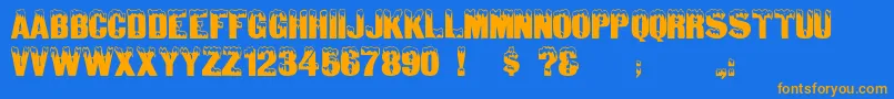 Igloocaps Font – Orange Fonts on Blue Background