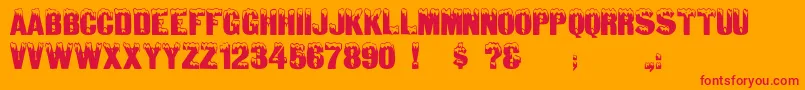 Igloocaps-Schriftart – Rote Schriften auf orangefarbenem Hintergrund