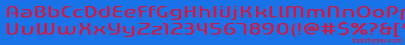 Czcionka Gened – czerwone czcionki na niebieskim tle