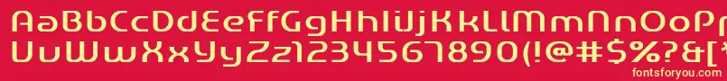 フォントGened – 黄色の文字、赤い背景