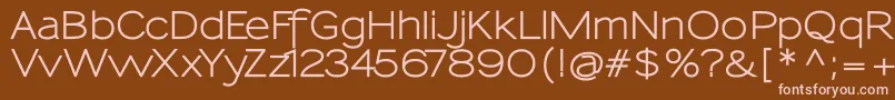 SansumiBold-fontti – vaaleanpunaiset fontit ruskealla taustalla