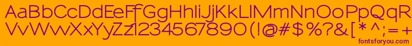 SansumiBold-fontti – violetit fontit oranssilla taustalla