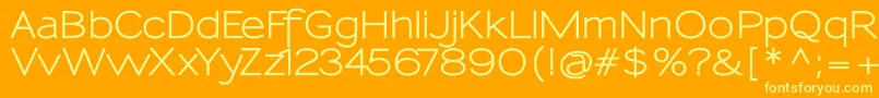 SansumiBold-Schriftart – Gelbe Schriften auf orangefarbenem Hintergrund