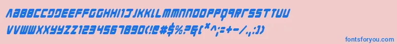 YoungTechsCondensedItalic Font – Blue Fonts on Pink Background