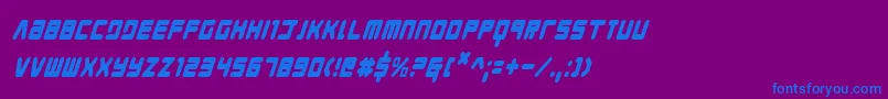 YoungTechsCondensedItalic Font – Blue Fonts on Purple Background