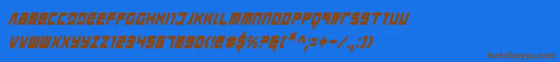 Weitere Informationen zur YoungTechsCondensedItalic-Schriftart YoungTechsCondensedItalic-Schriftart – Braune Schriften auf blauem Hintergrund
