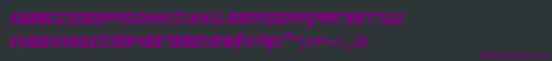 YoungTechsCondensedItalic Font – Purple Fonts on Black Background