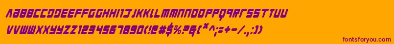 YoungTechsCondensedItalic Font – Purple Fonts on Orange Background