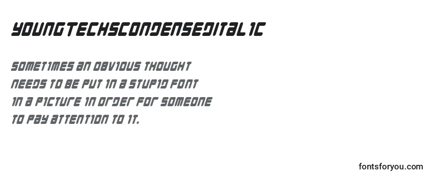 YoungTechsCondensedItalic Font