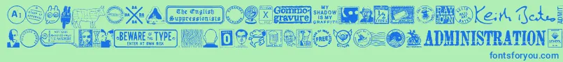 フォントMailg – 青い文字は緑の背景です。