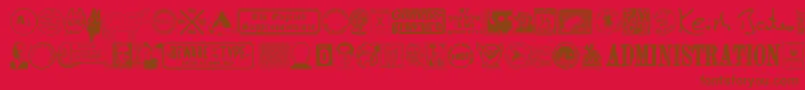 Mailg-Schriftart – Braune Schriften auf rotem Hintergrund