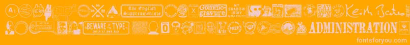 Mailg Font – Pink Fonts on Orange Background
