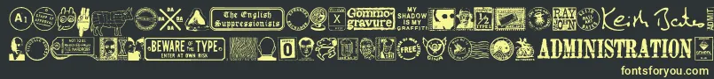 Fonte Mailg – fontes amarelas em um fundo preto