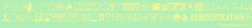 Mailg Font – Yellow Fonts on Green Background