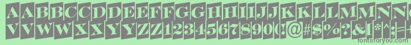 フォントASerifertitulcmup – 緑の背景に灰色の文字