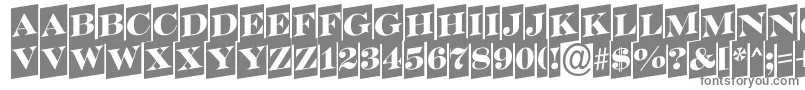 フォントASerifertitulcmup – 白い背景に灰色の文字