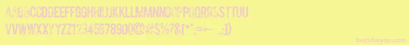 DccBomber Font – Pink Fonts on Yellow Background