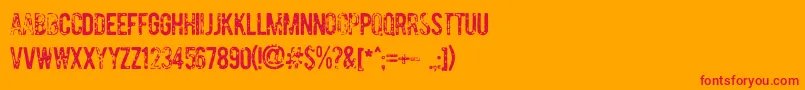 DccBomber Font – Red Fonts on Orange Background