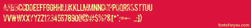 DccBomber Font – Yellow Fonts on Red Background