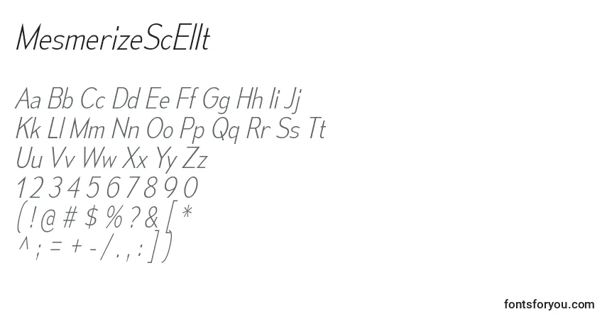 MesmerizeScElIt-fontti – aakkoset, numerot, erikoismerkit