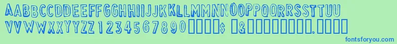 CheapskateOutline Font – Blue Fonts on Green Background