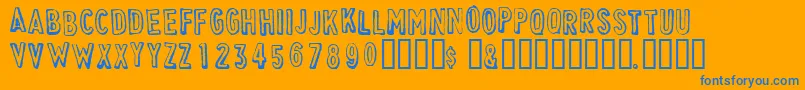 CheapskateOutline Font – Blue Fonts on Orange Background
