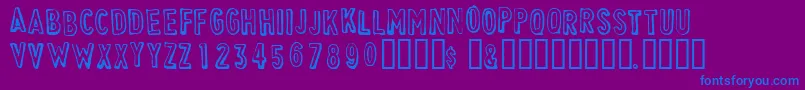 CheapskateOutline Font – Blue Fonts on Purple Background