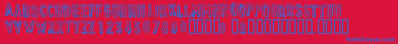 CheapskateOutline Font – Blue Fonts on Red Background