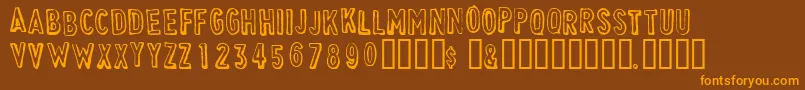 CheapskateOutline Font – Orange Fonts on Brown Background