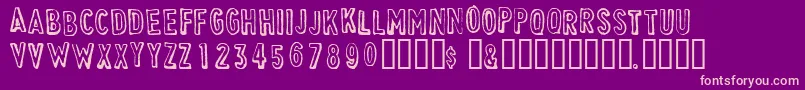 CheapskateOutline Font – Pink Fonts on Purple Background