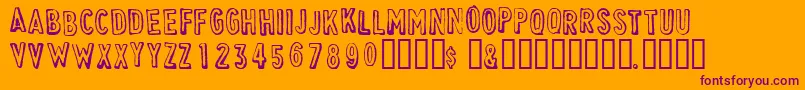 CheapskateOutline Font – Purple Fonts on Orange Background