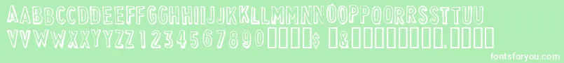 CheapskateOutline Font – White Fonts on Green Background