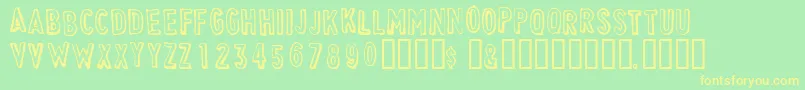 CheapskateOutline Font – Yellow Fonts on Green Background