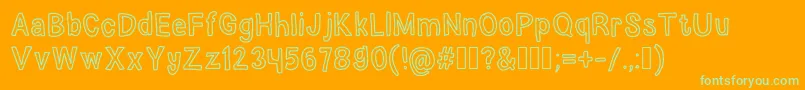 ElephantDreams-Schriftart – Grüne Schriften auf orangefarbenem Hintergrund