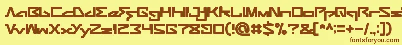 AndroidRobot Font – Brown Fonts on Yellow Background