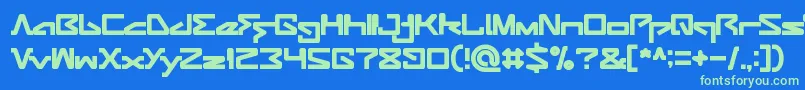 AndroidRobot Font – Green Fonts on Blue Background