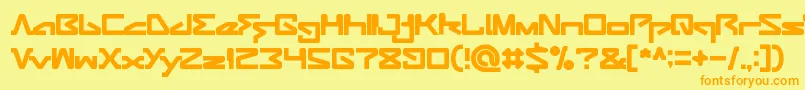 AndroidRobot Font – Orange Fonts on Yellow Background