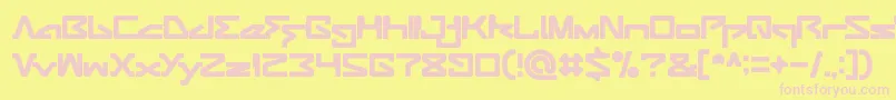 AndroidRobot Font – Pink Fonts on Yellow Background