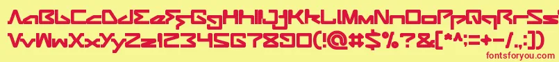 AndroidRobot Font – Red Fonts on Yellow Background