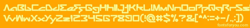Czcionka AndroidRobot – żółte czcionki na pomarańczowym tle